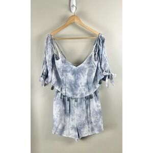 American‎ Eagle Outfitters NWT Sz M Tall Tie Dye Tassel Cold Shoulder Romper